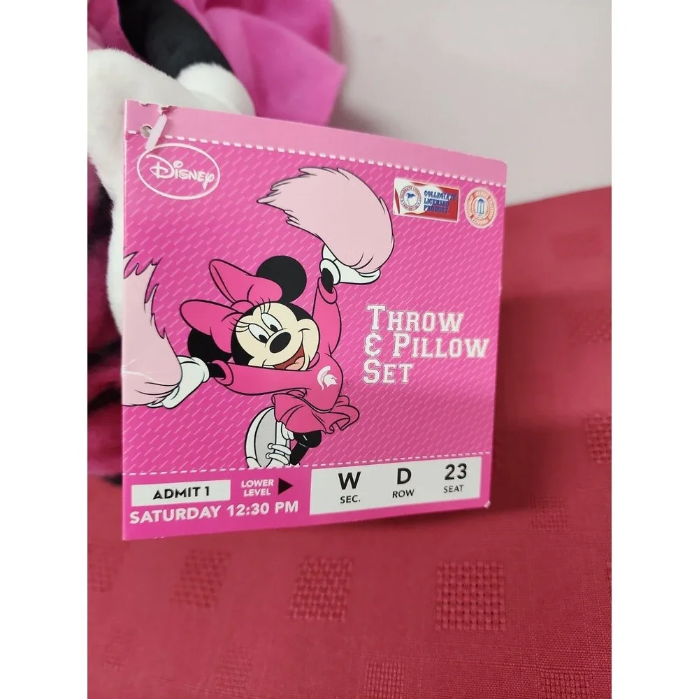 Minnie Mouse Michigan State Throw And Pillow Set New With Tags Disney Spartans